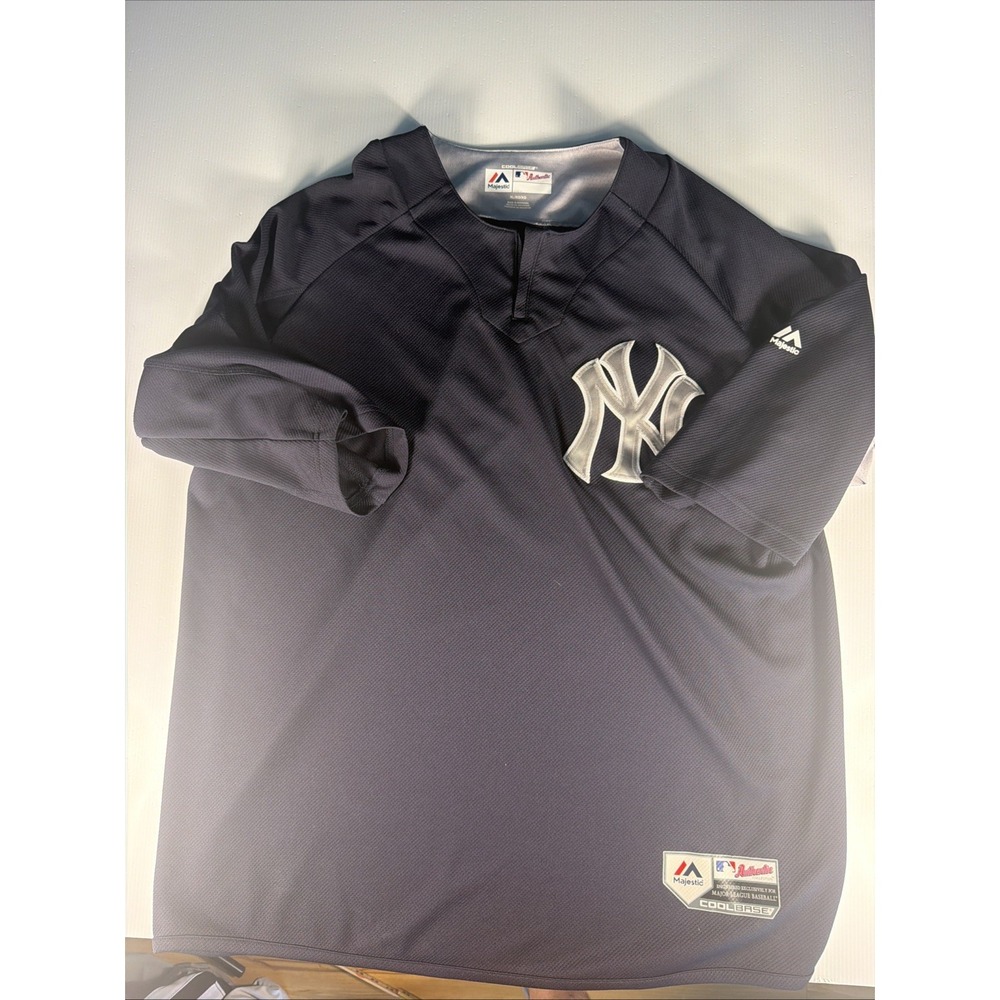 New York Yankees Majestic Cool Base MLB Pullover Jersey Men's XL Navy